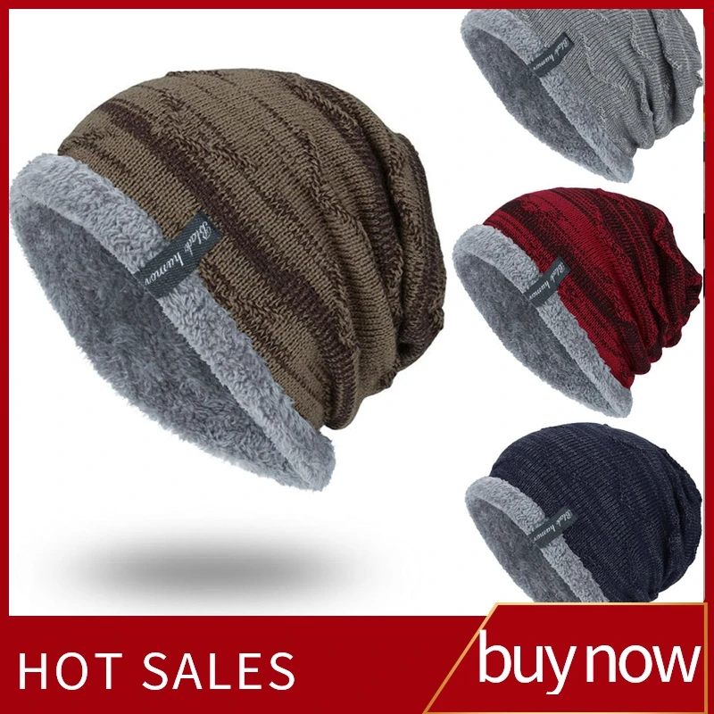 шапка мужская мальчиков для мужчин зимняя вязаный шарф кепки s теплый мех Skullies
