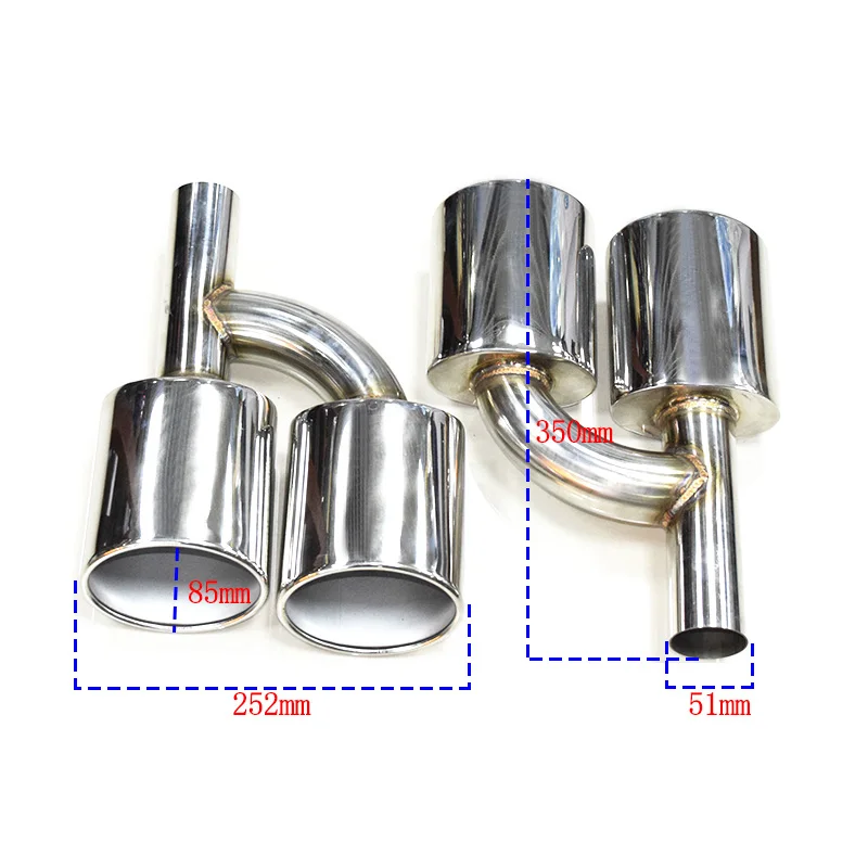 

1 Pair Stainless Steel Car Exhaust Tip For Benz W204 C180 C200 C260 2008-2013 C63 M Sport Muffler Tip H Shape Exhaust System
