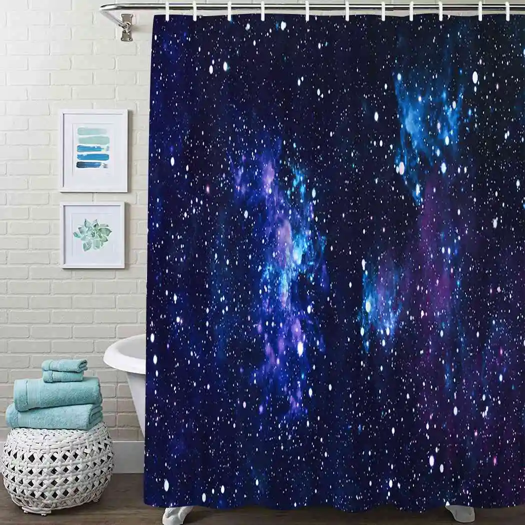 

Galaxy Sky Shower Curtain Abstract Milky Way Shower Curtain Waterproof Fabric For Bathroom Decor Shower Curtains Set With Hooks
