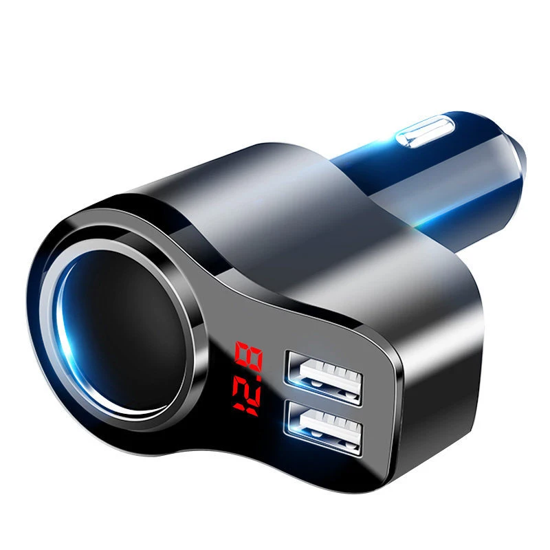 

USB Car Charger Quick Charge Dual USB Port Splitter 12V-24V Socket Power Cigarette Lighter Outlet Car-Charger For IPhone Xiaomi