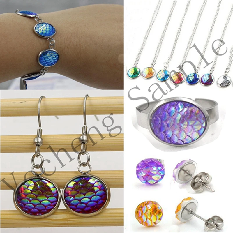 

100pcs/lot 14mm Resin DIY Jewelry Findings Fish Scales Design Loose Spacers Beads Fit for Necklace Bracelet Ring Earrings