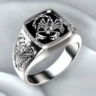 Мужское кольцо с тиснением Скорпион в стиле панк