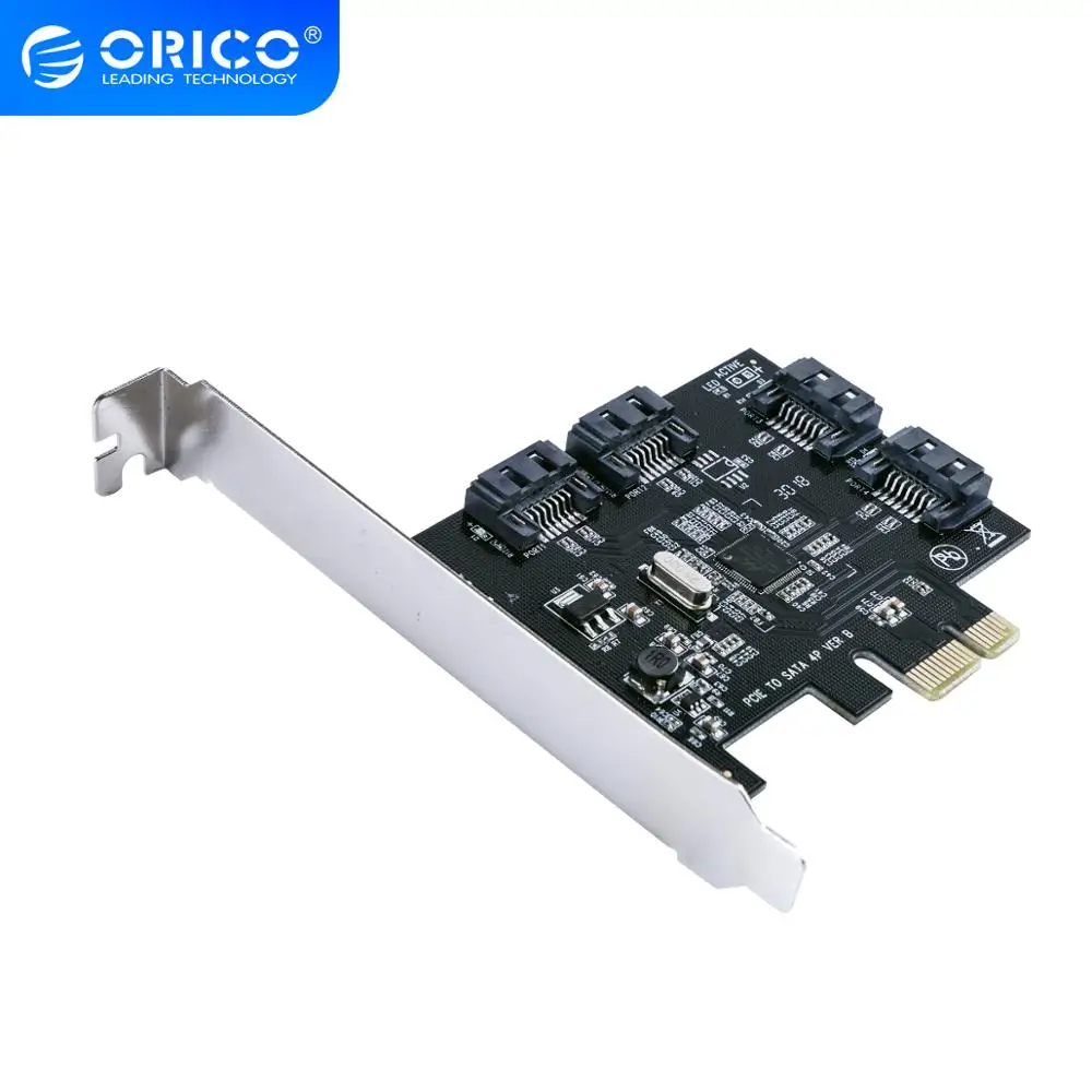 Карта расширения ORICO 4 порта SATA3.0 PCI E X1 в добавленная карта совместимая с X4 X8 X16