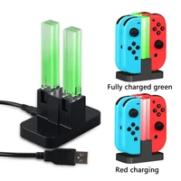 charging dock for nintendo switch joycon charger with indicator led light clear acrylic 4 joy con stand