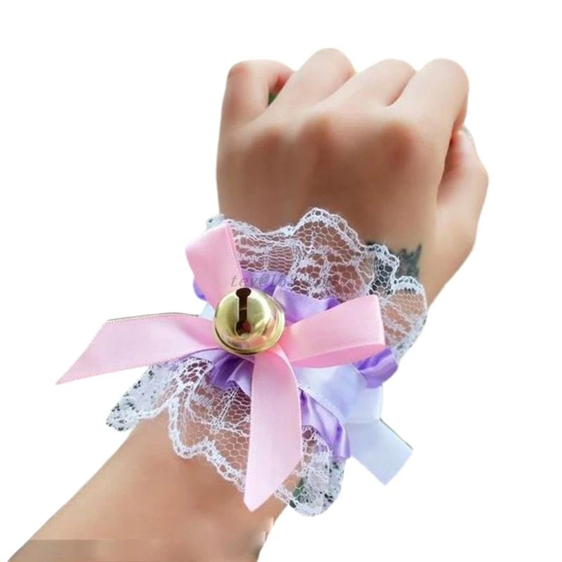 Женский Атласный Костюм для косплея с оборками и кружевным воротником колье