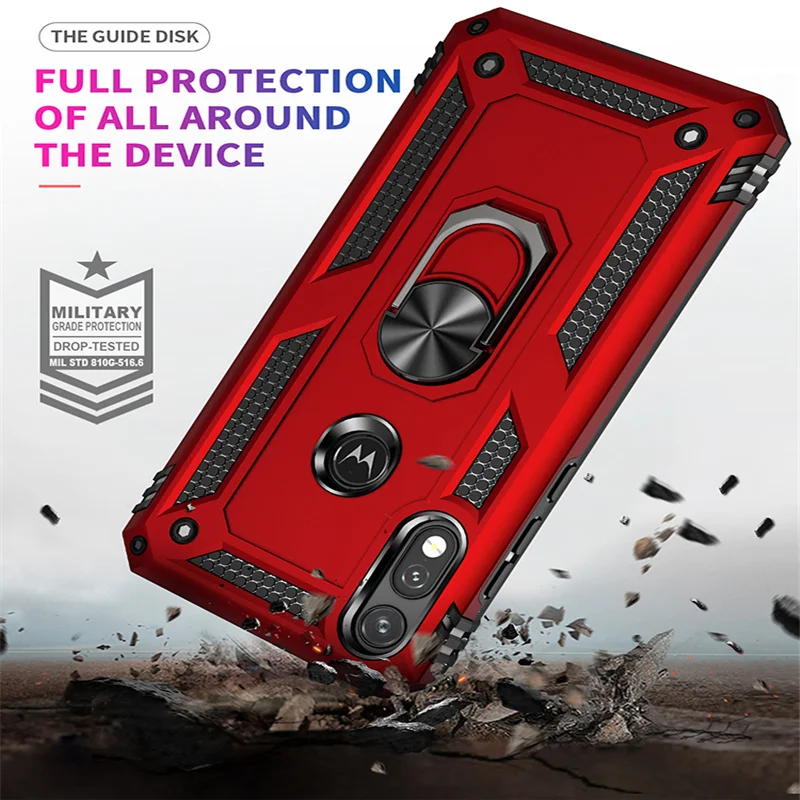

Shockproof Case For Motorola Moto E7 Armor Bracket Car Ring Phone Shell For Moto E 2020 E (2020) Back Cover