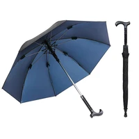 brand fashion detachable unbreakable self defense climbing alloy parasol fiberglass anti skidding crutch mans umbrellas gear