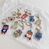korean koala bear key holder cartoon cute acrylic key chain handbag schoolbag decorative pendant kawaii ornament accessory gift