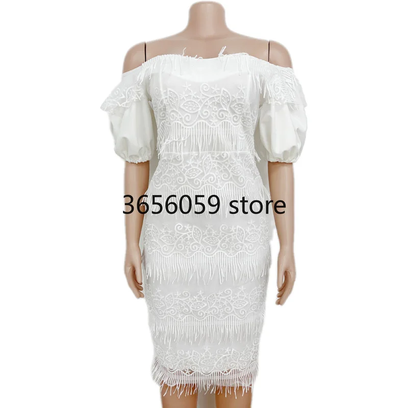 Африканские платья для женщин белое рождественское облегающее платье Дашики