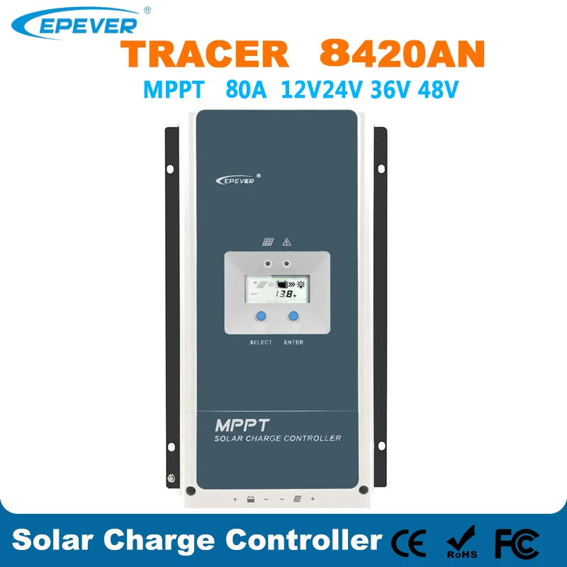 Контроллер солнечного заряда EPever MPPT 80A 12В 24В 36В 48В Для макс. 200В PV вход в реальном