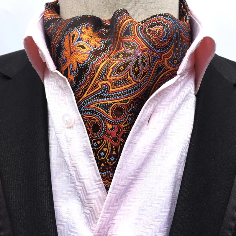 

Hot Business Casual Paisley Polyester Jacquard Fashion Men's Scarf Vintage Men's Tie Scarf Trendy Men Cravat Gifts for Men
