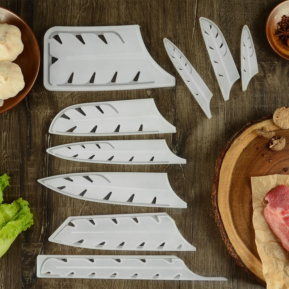 Прозрачный белый пластиковый защитный чехол XYj для лезвия ножа набор крышек