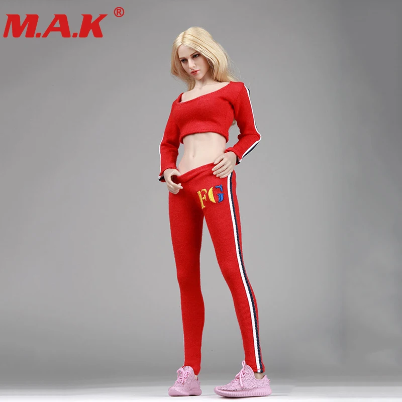 

1:6 female girl young lady woman action figure clothes running sport suit & shoes for 12 inches figure accessories
