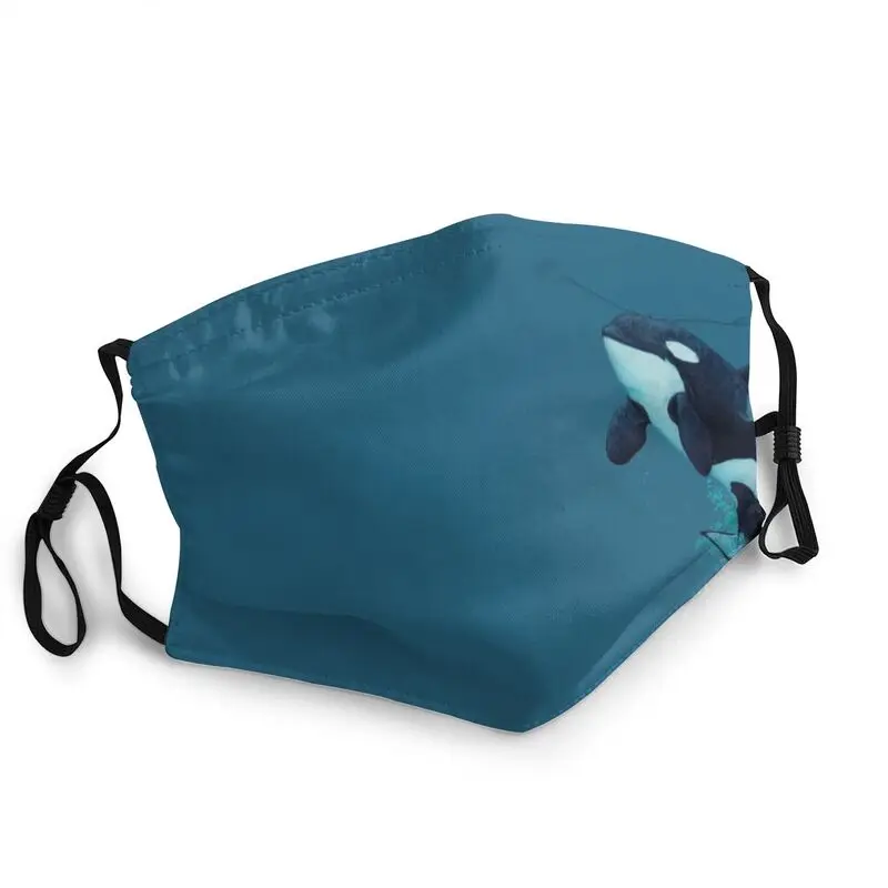 

Killer Whale Navy Art Mouth Face Mask Men Ocean Swatter Orca Mask Anti Haze Dustproof Protection Cover Respirator Muffle