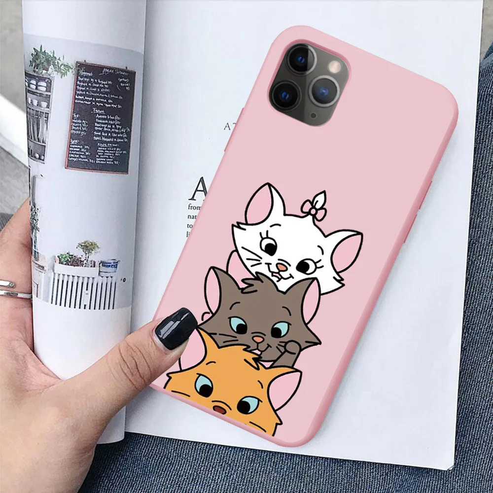 Модный розовый матовый Силиконовый чехол Mary candy для iPhone 11 Pro MAX 5 5S SE 6 6S 7 8Plus XR XS X