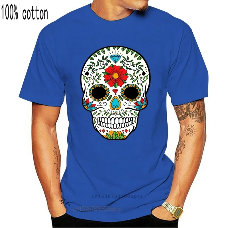 

Новая футболка с мексиканским черепом для мужчин, топы с коротким рукавом, рубашка 2021, дизайн лето/осень, одежда с круглым вырезом, рубашка, д...