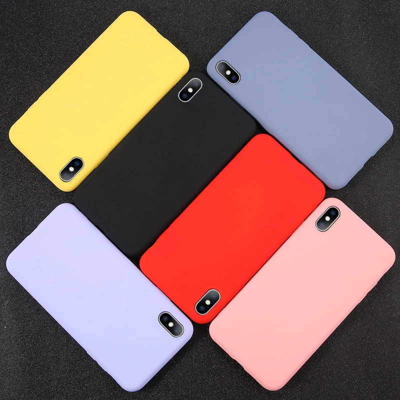Силиконовый однотонный чехол LEEWINDA для iPhone XS 11 Pro MAX XR X Max Candy чехлы телефонов 7 6 6S 8