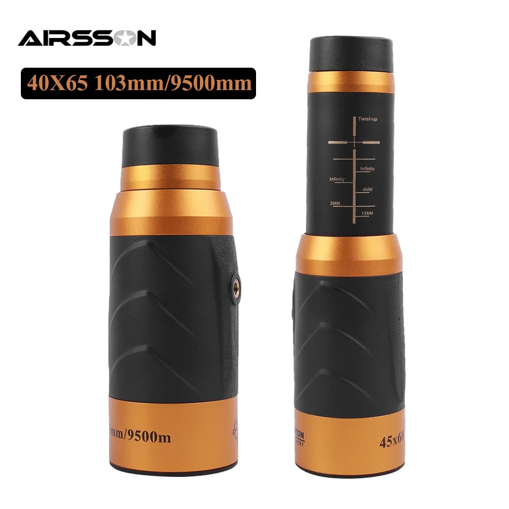 

45x60 Portable Monocular Telescope Aluminum Alloy HD Powerful Zoom Telescope Hunting Optical FMC coating BAK4 Prism for Camping