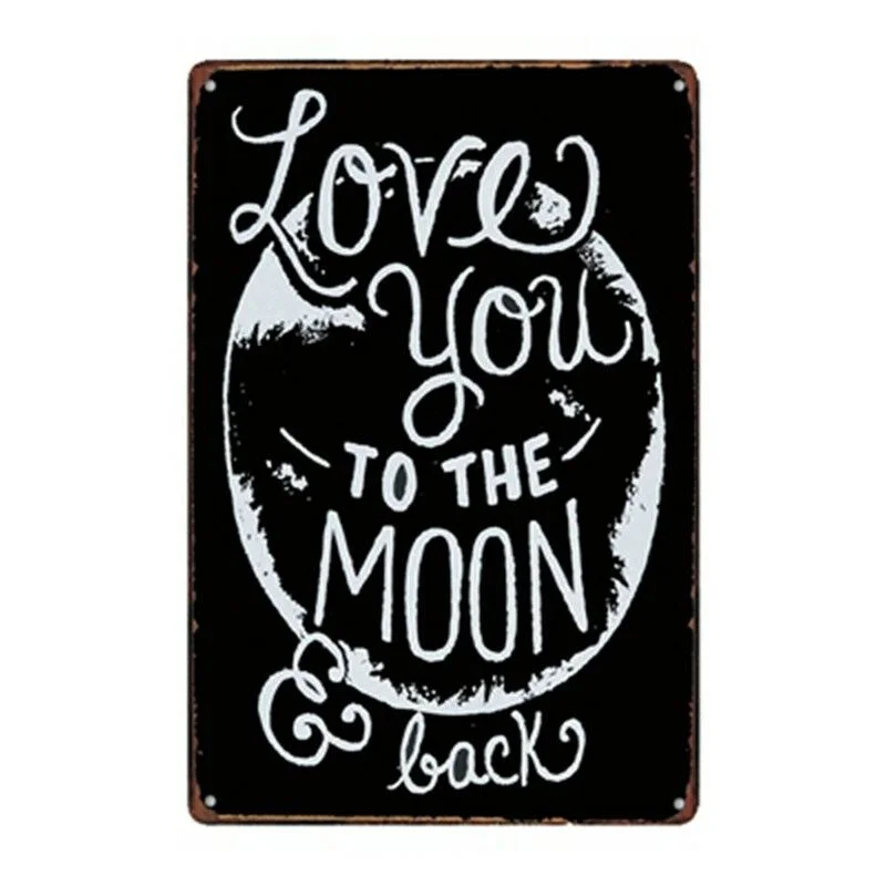 

Metal Tin Sign love you to the moon and back Decor Bar Pub Home Vintage Retro