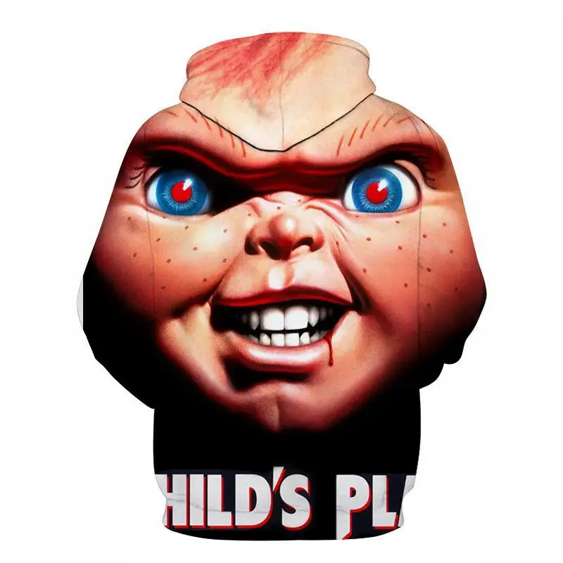 Новые повседневные мужские толстовки с капюшоном крутой фильм Чаки модные