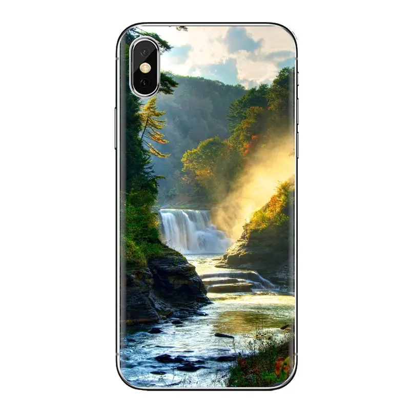 Для iPod Touch Apple iPhone 4 4s 5 5S SE 5C 6 6S 7 8 X XR XS Plus MAX прозрачный мягкий чехол Чехлы водопад