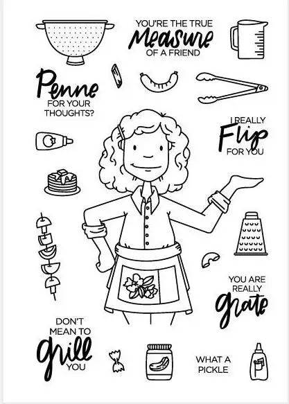 Ведущий леди ясный штамп или для DIY Скрапбукинг/изготовление карт/Дети забавное