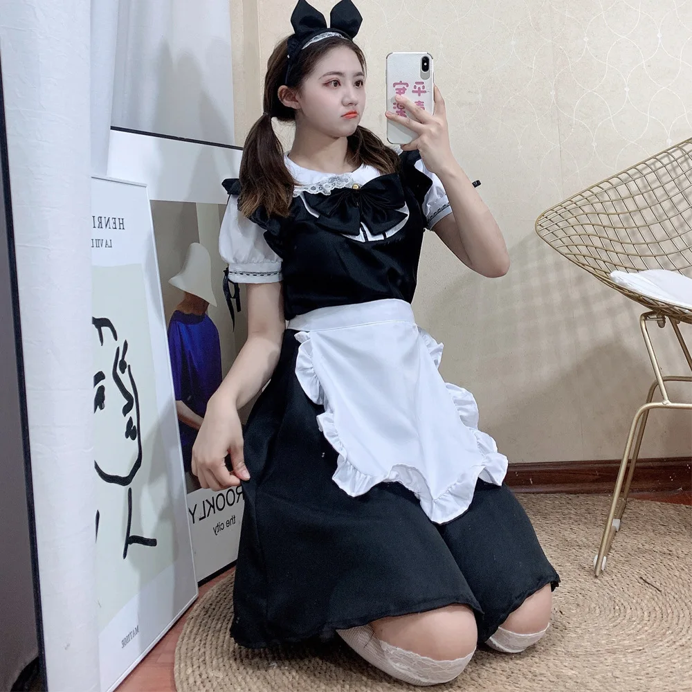 

New Women Maid Outfit Anime Dress Sexy Black White Lovely Sweet Maid Cosplay Costume Animation Show Japanese Outfit Lolita Dress