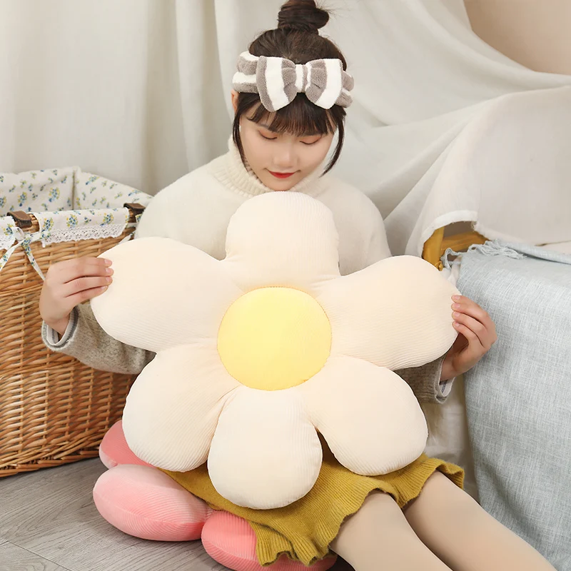 

35-55cm Beautiful Colorful Flower Plush Pillow Toy Soft Cartoon Plant Stuffed Doll Chair Cushion Sofa Kids Lovers Birthday Gifts