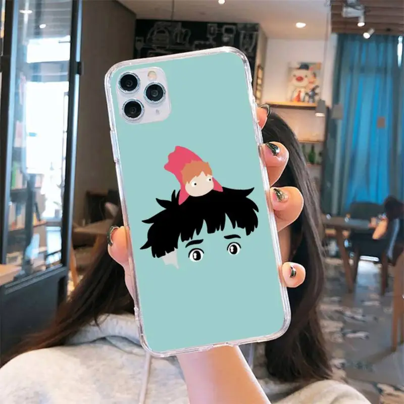 

Ponyo on the Cliff Japan anime Phone Case Transparent for iPhone 6 7 8 11 12 s mini pro X XS XR MAX Plus