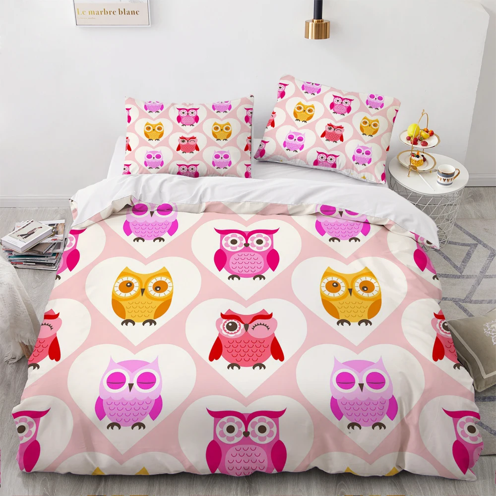 

3D Custom Design Cartoon Quilt Cover Sets Bedding Set Comforther Cases Pillowslips King Queen Full Single Size Purple Linens bed