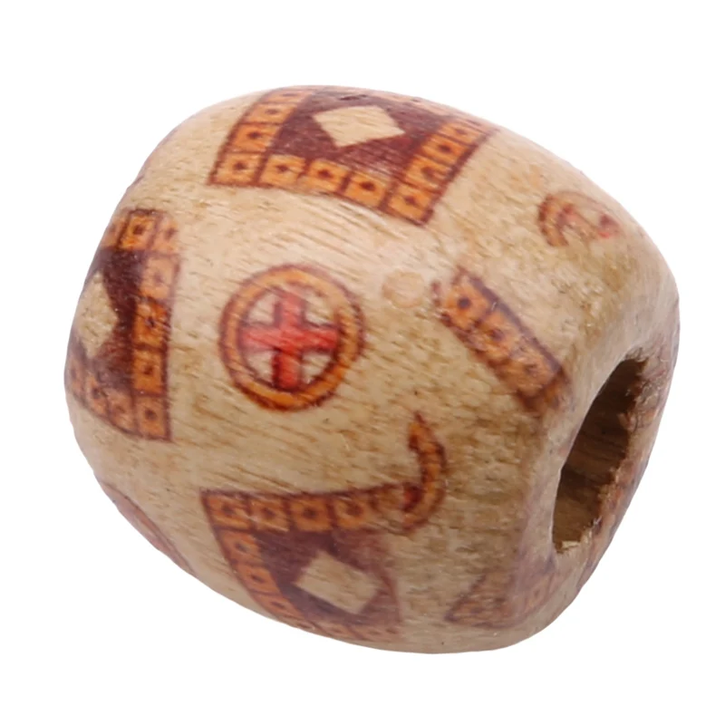 

1.3CM Diam Bead Wooden Hair Beads Braiding Big Hole Dreadlock Bead Ring Tubes For Braiding Hair Extension Accessories