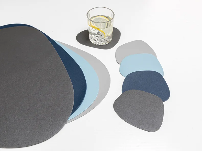 

Beautiful styling Tableware Pad Placemat PU Leather Table Mat Heat Insulation Non-Slip Placemats Bowl Coaster Kitchen Accessory