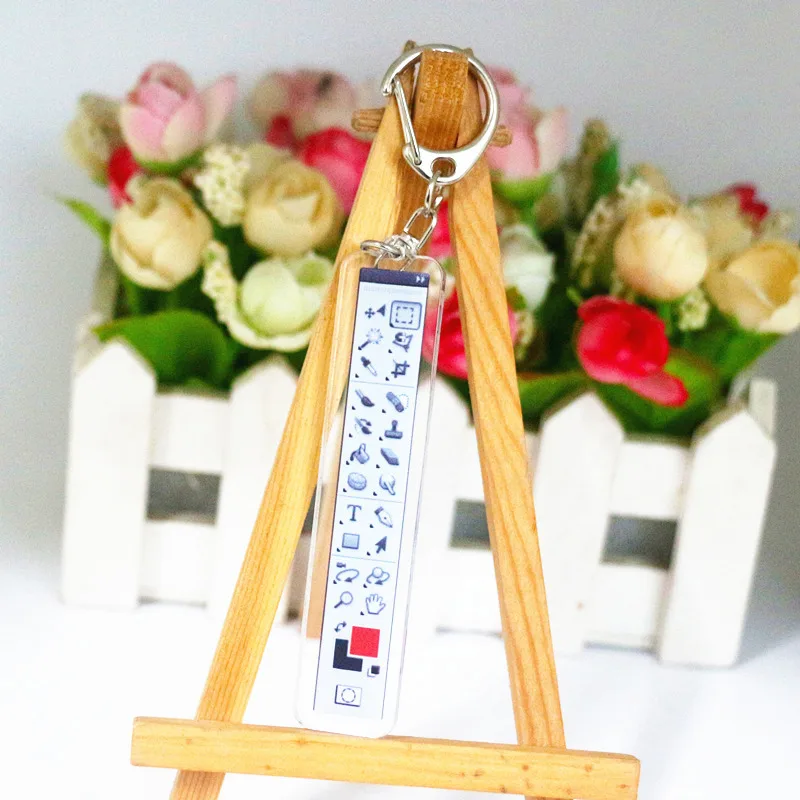 Брелок с программной иконой двухсторонняя цепочка для ключей акриловая подвеска