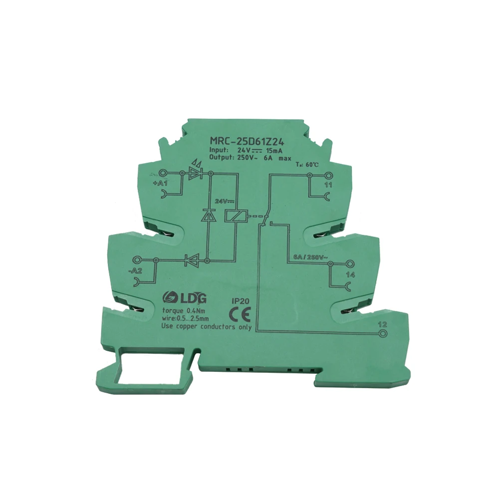 MRC-25D61Z24 1 шт. 24VDC Электромагнитная релейная плата 6A 250VAC/DC нагрузка