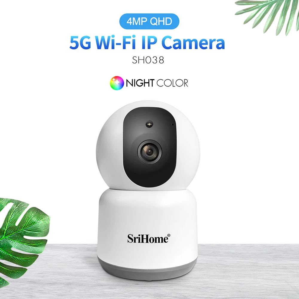 Srihome SH038 4MP WiFi IP-камера Wi-Fi Беспроводная домашняя PTZ-камера Цветное ночное видение