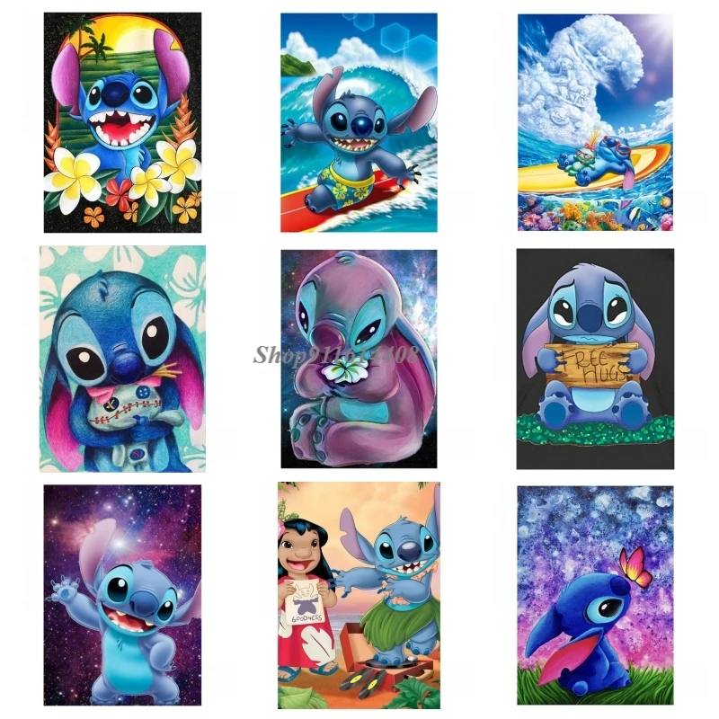 

Картина на холсте, Disney, классический мультфильм, аниме, Лило и Стич, Постер и принты, Настенная картина для детской, гостиной, домашний декор