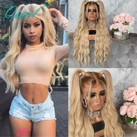 water wave human women hair lace wigs brown roots 613 blonde 13x6 lace front wig brazilian remy hair frontal 28inchs 150 qearl
