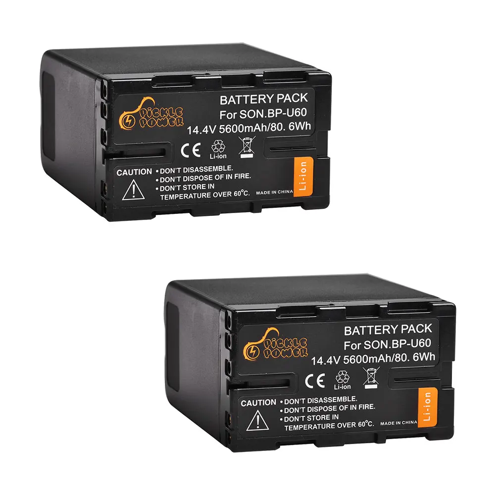 

2 упаковки 5600 мАч BPU60 BP-U60 Аккумулятор для Sony PMW-EX1 EX3 EX280 EX260