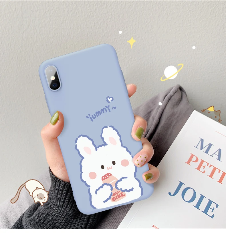 Силиконовый чехол для iPhone 6, 6 S, 7, 8 Plus, X, XR, Xs, Max, милый мультяшный чехол, силиконовый чехол, бампер для iPhone 11 Pro, Max, Funda, Coque Capa