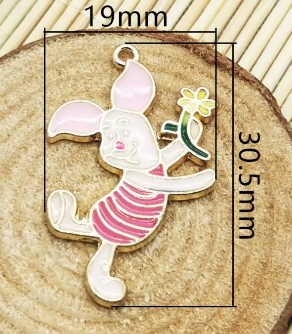 10 шт. милый мультфильм свиней желтый медведь ожерелье цепочка для ключей Эмаль