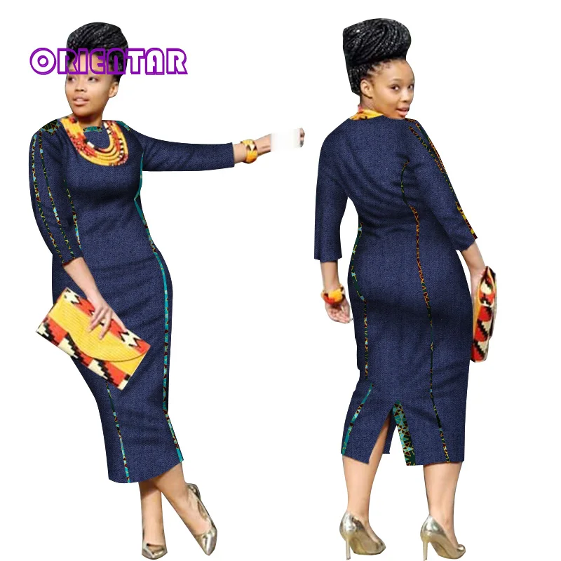 Африканские прямые ковбойские женские платья базин богатый принт лоскутное