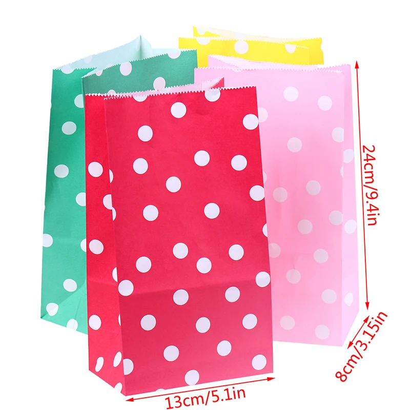

10*Popcorn Candy Gift Stand Up Dot Wrapper Bag Packing Pouch Kraft Paper Package