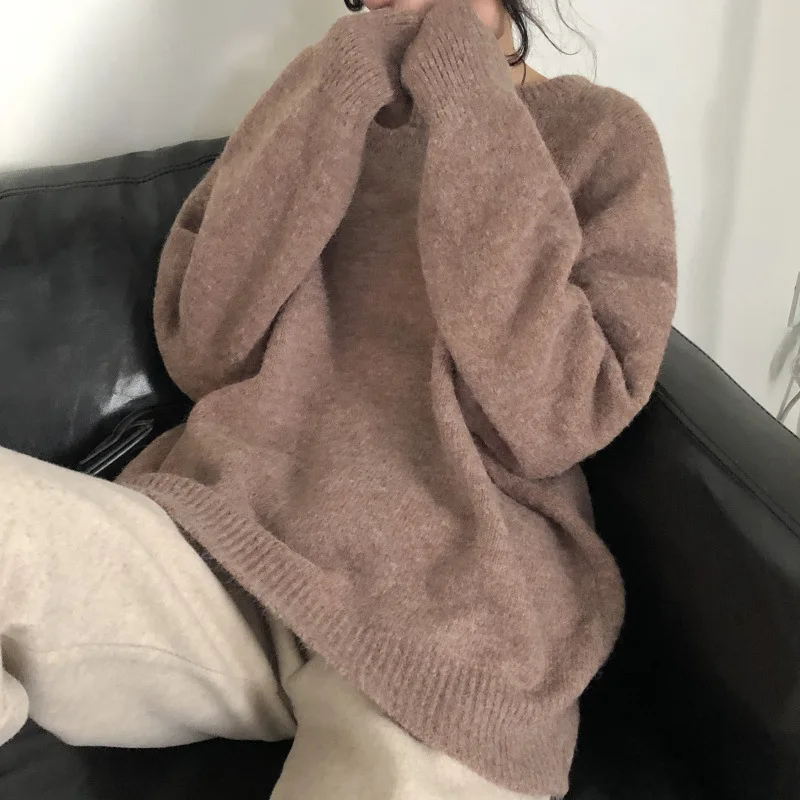

Warm women's sweaters 2020 thick Autumn Winter women's wool sweater oversize female Women chic female loose women's jumper pull