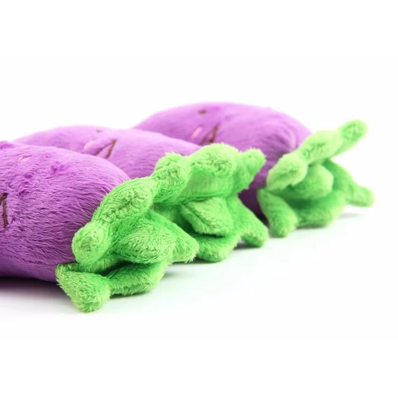 Новый Баклажан Форма плюшевые собаки скрипучий игрушки забавная модель из