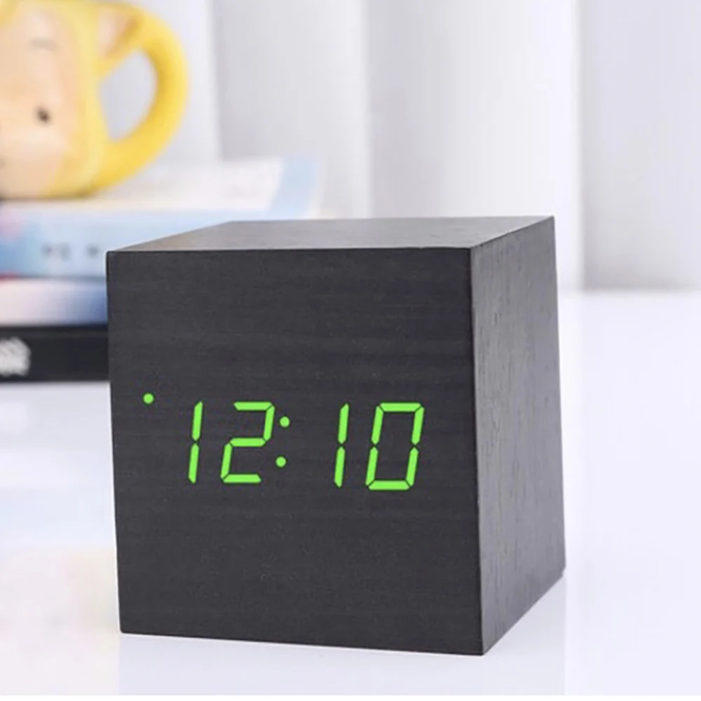 Цифровой электронный умный механический светодиодный Деревянный Ретро