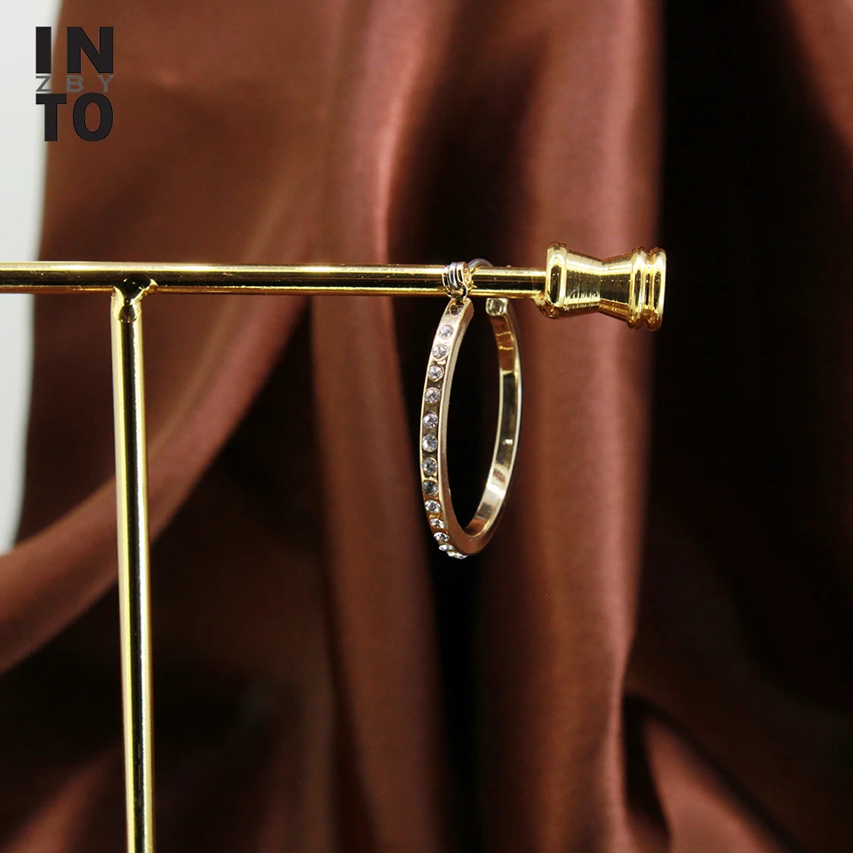 Женские серьги гвоздики Into zby Модные фиолетовые с геометрическим цветком