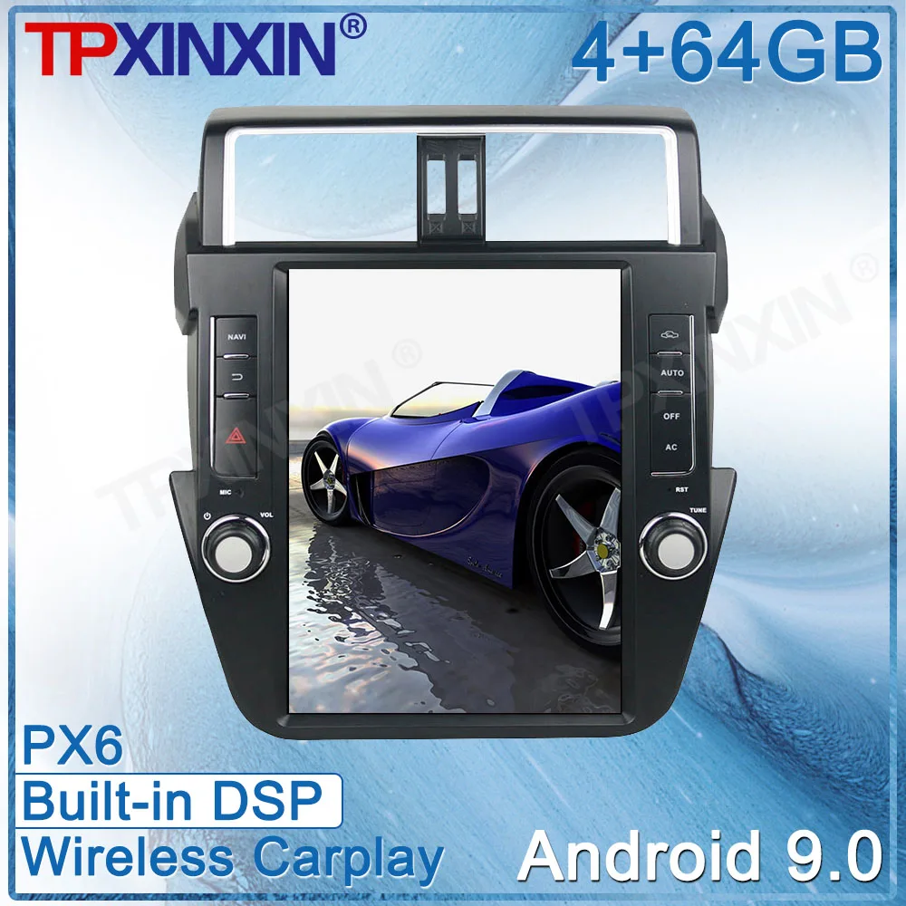 

Android 10 для Toyota Prado LC150 2014 2015 2016 2017 Tesla Styel автомобильный DVD-рекордер GPS-навигация Радио мультимедийный экран Palyer