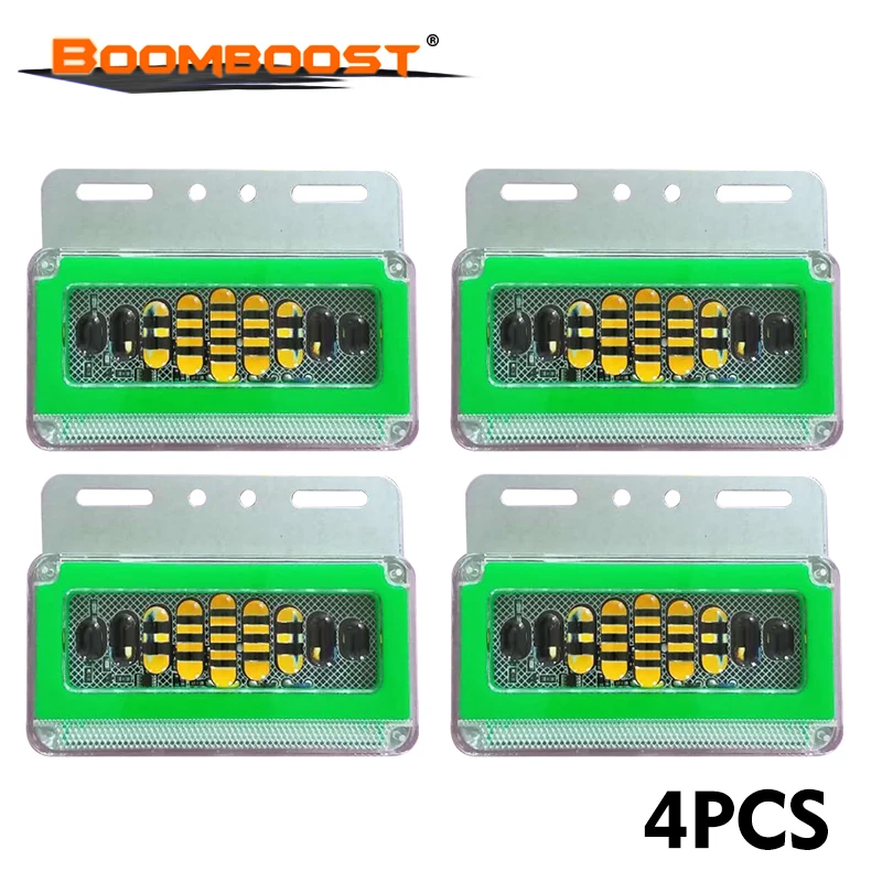 4 PCS 6D Turn Signal Driving Warning Light LED Waterproof Glued 24V 55W Ground side light White/Red/Yellow/Green/Blue