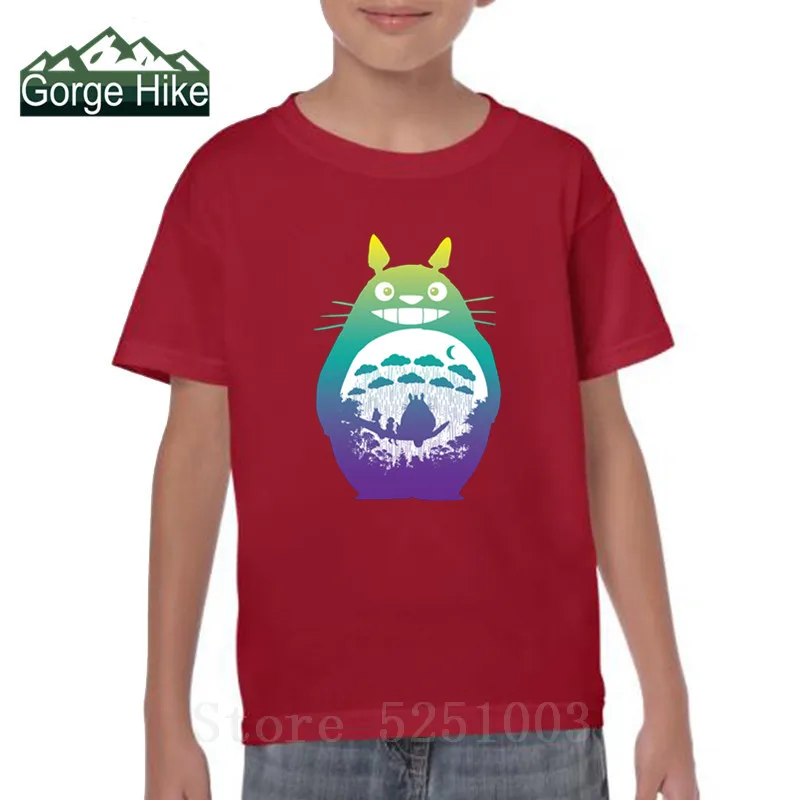 Футболка с рисунком Тоторо кота автобуса Детская Повседневная летняя забавная