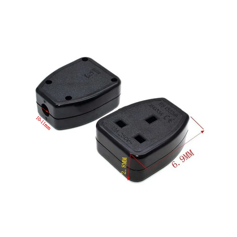 3Pin штепсельная вилка Великобритании гнездо адаптер разобранный Rewirable шнур